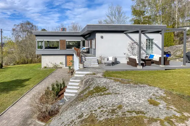 Arkitektegnet, elegant og innholdsrik 60-talls villa - ved Skrenten på Begby — bilde 12