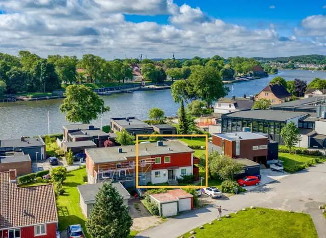 Bellevue/ Fredrikstad. Halvpart av tomannsbolig - slik arkitekten tegnet den på 1960-tallet.