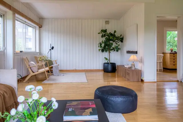Bellevue/ Fredrikstad. Halvpart av tomannsbolig - slik arkitekten tegnet den på 1960-tallet. — bilde 14